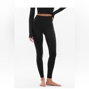 Athleta Salutation Stash Black High-Rise Leggings, Medium/Tall